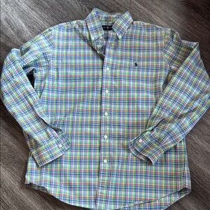 Ralph Lauren Blue and Green Casual Button Down Shirt